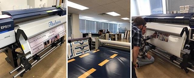 A collage of equipment used by Mark Glenn's FASTSIGNS